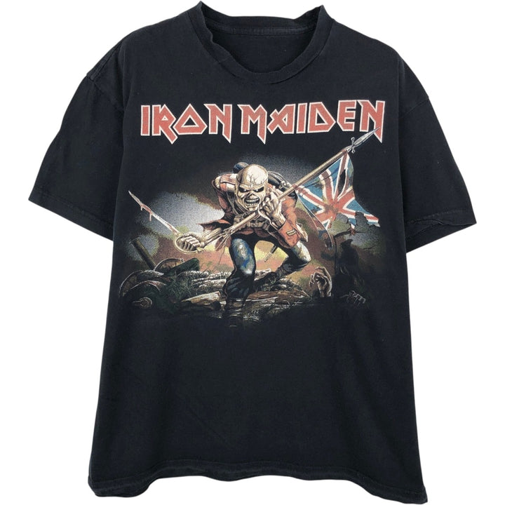IRON MAIDEN Iron Maiden Band T-shirt Band T Men's M size unclear black type Vintage Second Hand