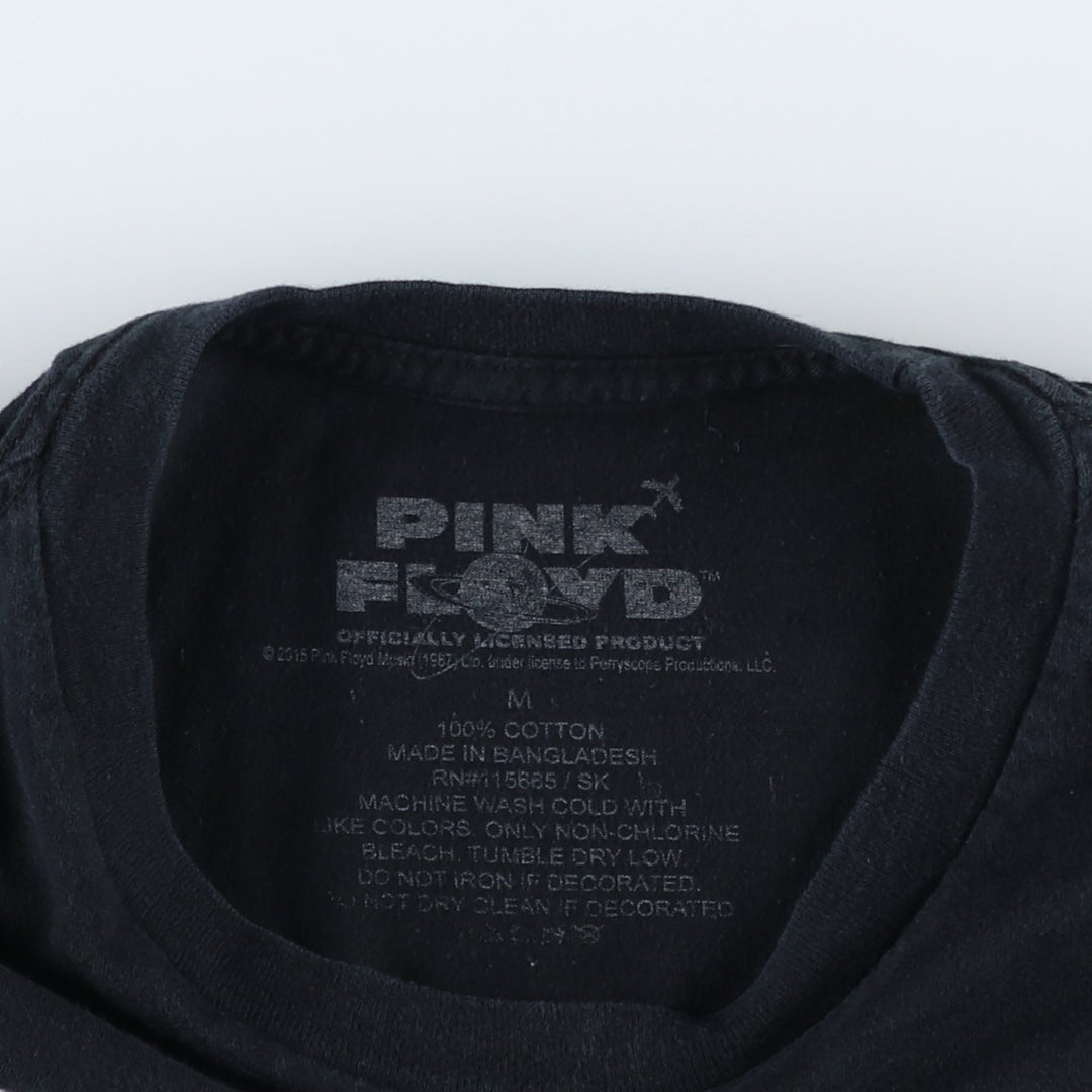 PINK FLOYD Pink Floyd Band T-shirt Band T Men's M size cotton black type Vintage Second Hand