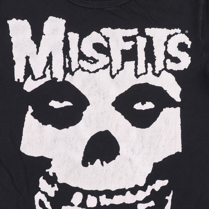 MISFITS Skull Pattern Band T-shirt, Men's L size cotton black type Vintage Second Hand
