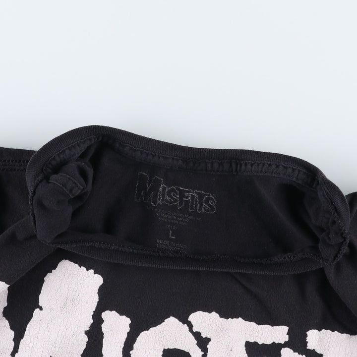 MISFITS Skull Pattern Band T-shirt, Men's L size cotton black type Vintage Second Hand