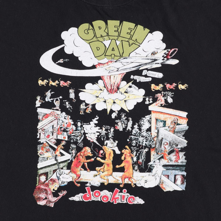 GREEN DAY Green Day Band T-shirt Band T Men's XL size cotton black type Vintage Second Hand