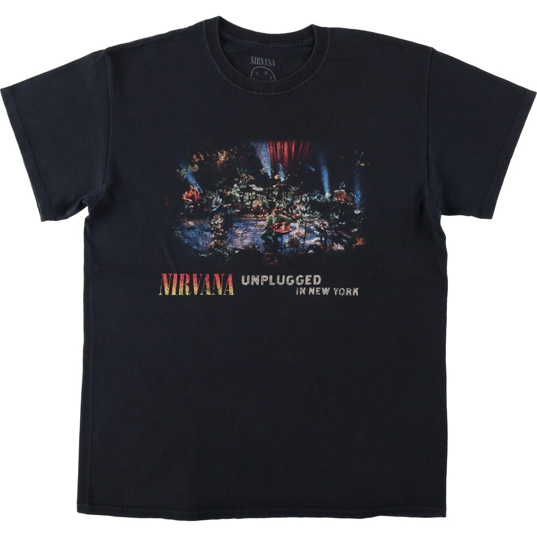 NIRVANA Nirvana Band T-shirt, Band T, Men's M size cotton black type Vintage Second Hand
