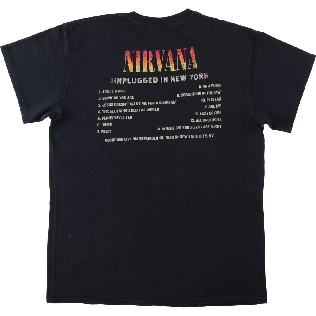 NIRVANA Nirvana Band T-shirt, Band T, Men's M size cotton black type Vintage Second Hand