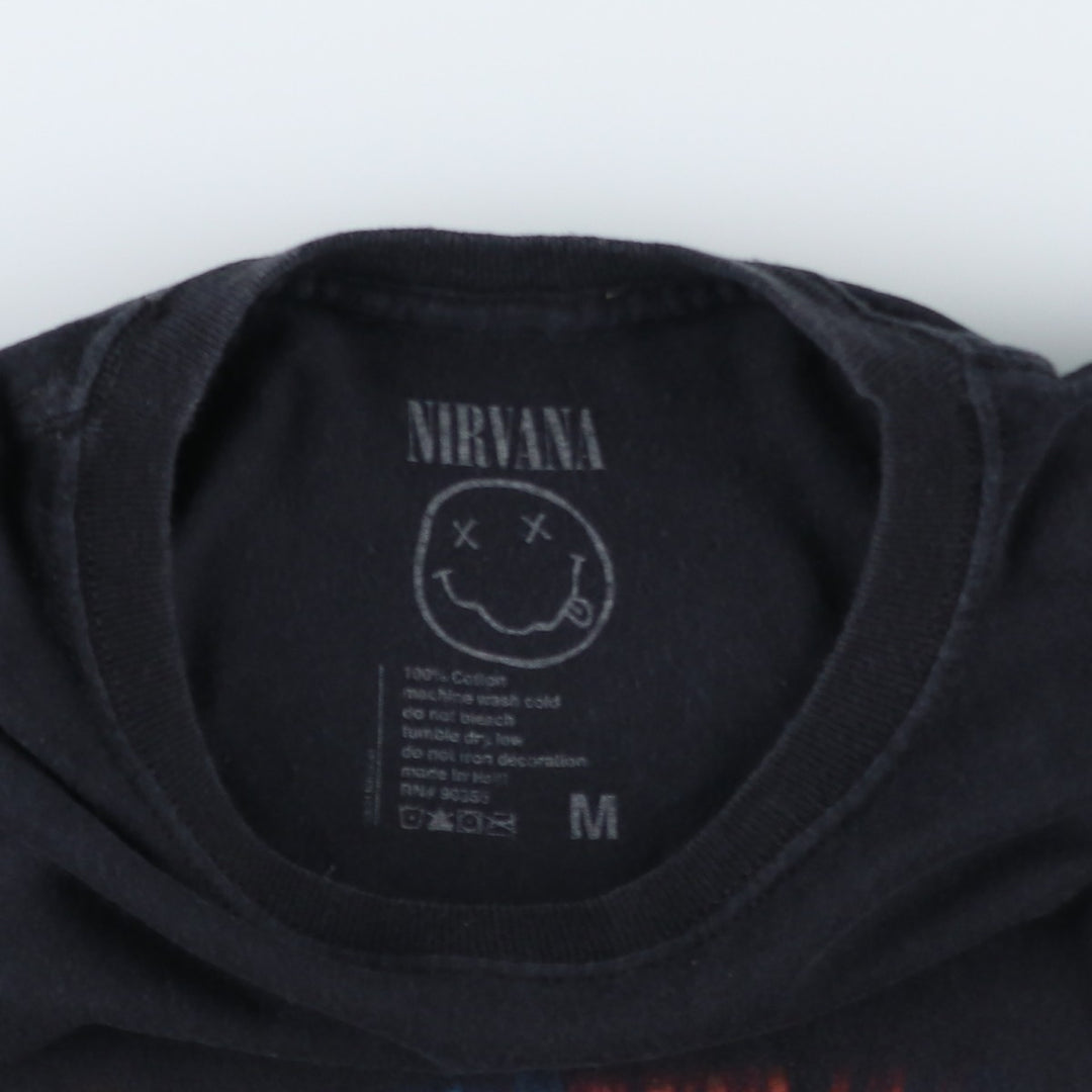 NIRVANA Nirvana Band T-shirt, Band T, Men's M size cotton black type Vintage Second Hand