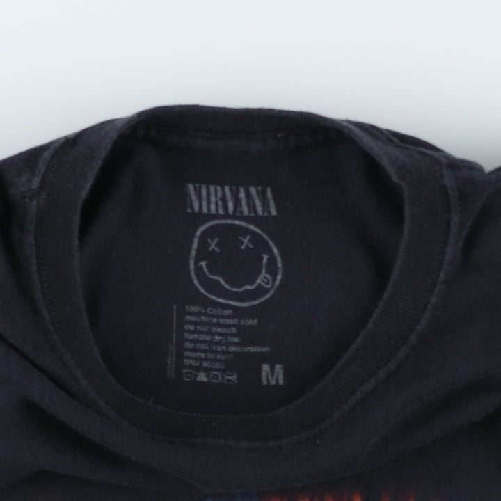 NIRVANA Nirvana Band T-shirt, Band T, Men's M size cotton black type Vintage Second Hand