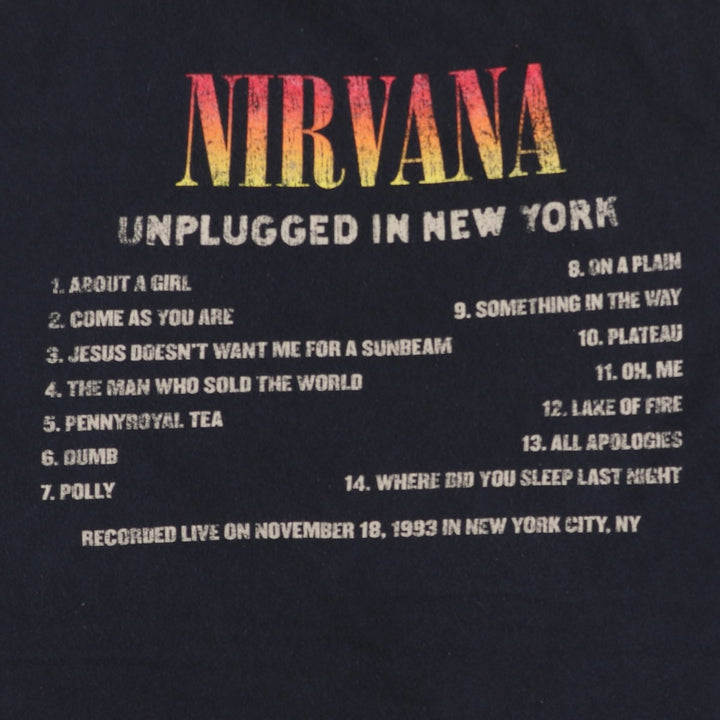 NIRVANA Nirvana Band T-shirt, Band T, Men's M size cotton black type Vintage Second Hand