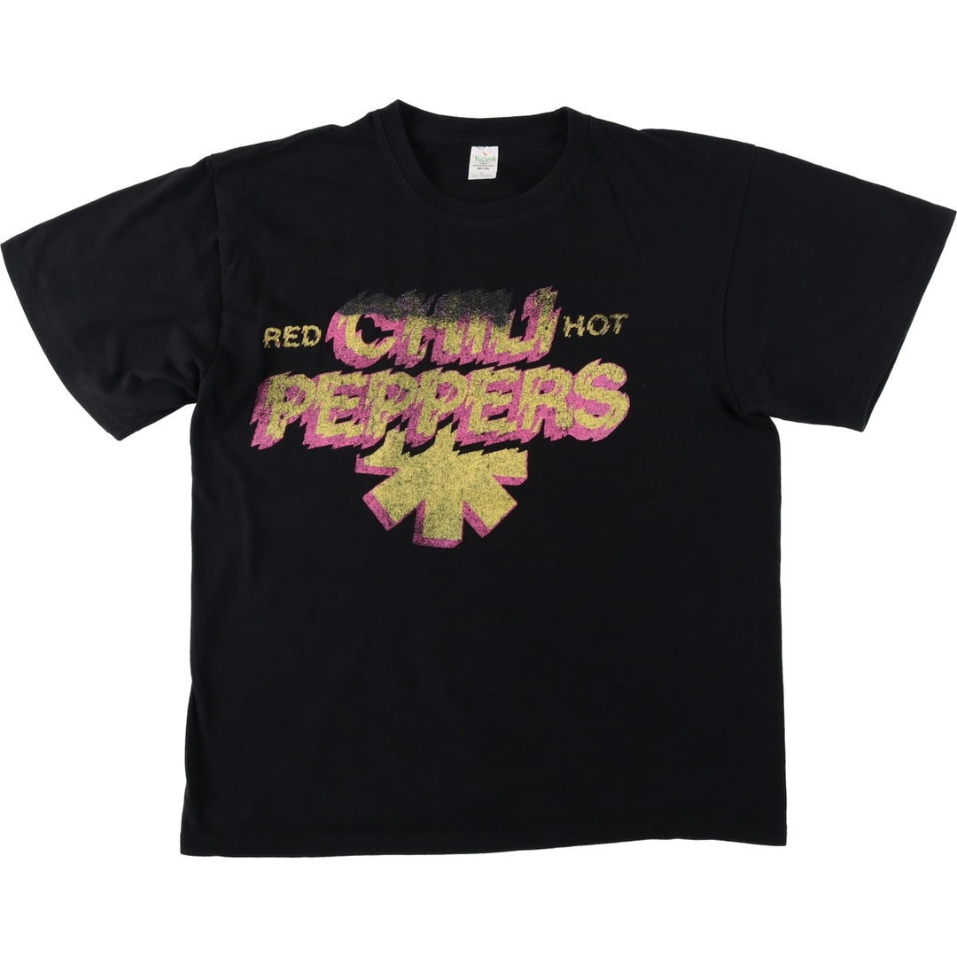 Keya RED HOT CHILI PEPPERS Band T-shirt (Men's size L) cotton black type Vintage Second Hand