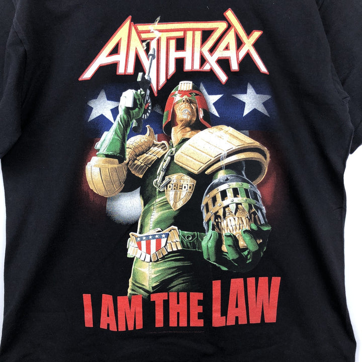 Fruit of the Loom Heavy Cotton Anthrax Band T-Shirt (Men's Size L) cotton black type Vintage Second Hand