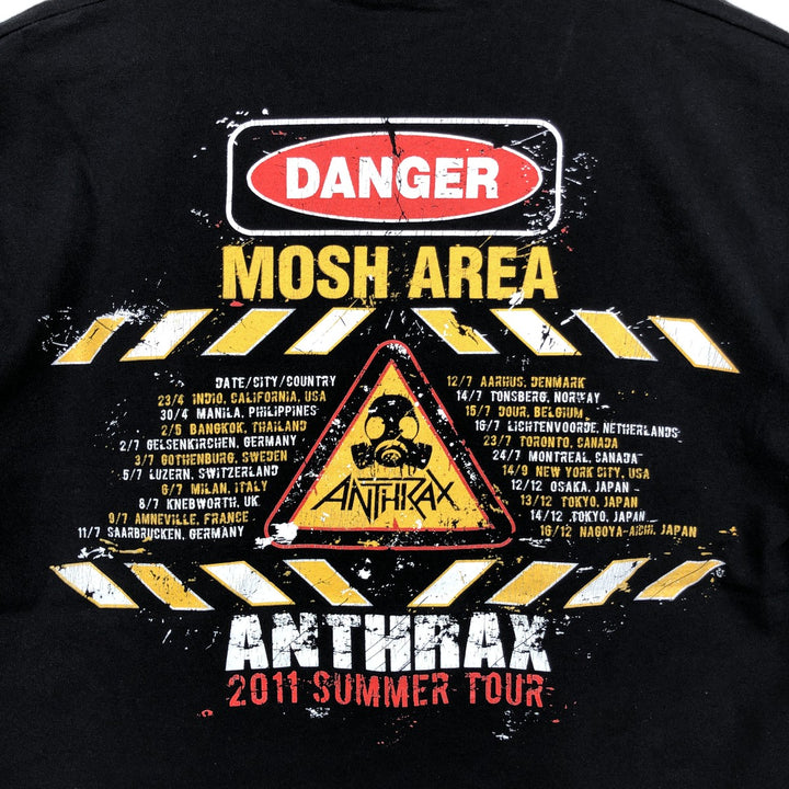 Fruit of the Loom Heavy Cotton Anthrax Band T-Shirt (Men's Size L) cotton black type Vintage Second Hand