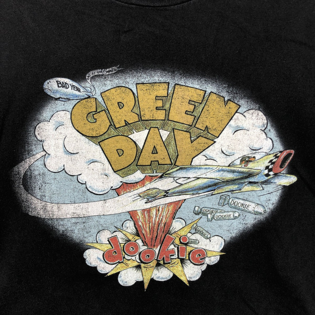 GREEN DAY Green Day Band T-shirt Band T Men's M size unclear black type Vintage Second Hand
