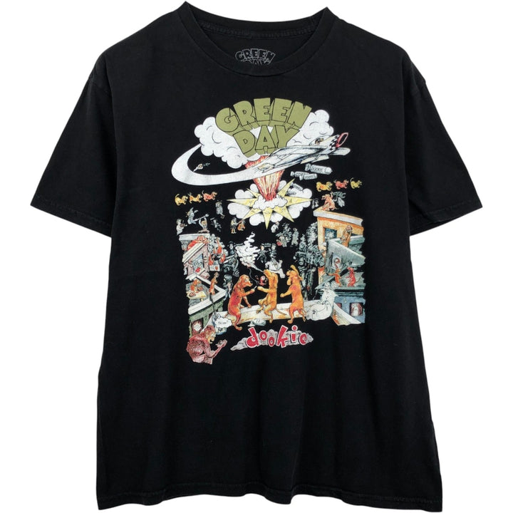 GREEN DAY Green Day Band T-shirt Band T Men's L size cotton black type Vintage Second Hand
