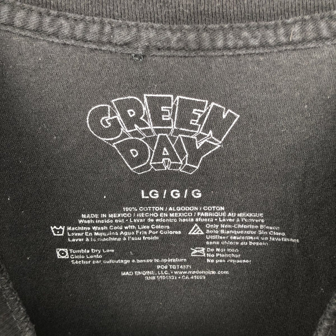 GREEN DAY Green Day Band T-shirt Band T Men's L size cotton black type Vintage Second Hand