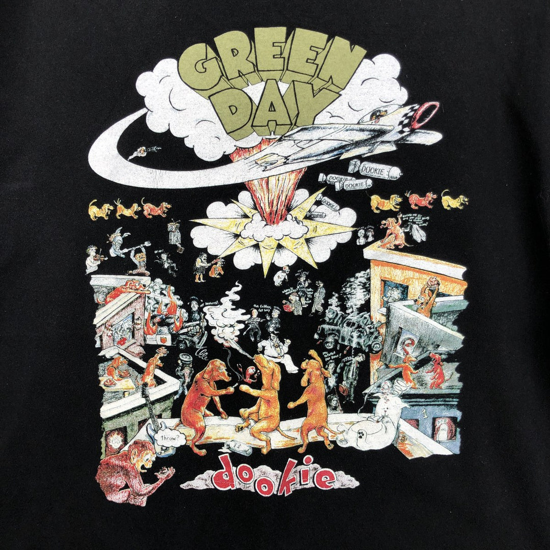GREEN DAY Green Day Band T-shirt Band T Men's L size cotton black type Vintage Second Hand