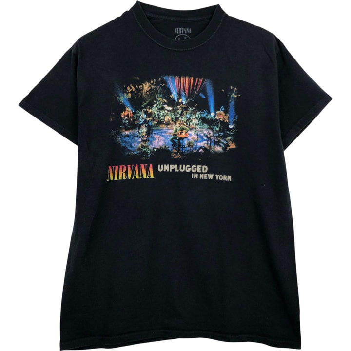 NIRVANA Nirvana Band T-shirt, Band T, Men's M size cotton black type Vintage Second Hand