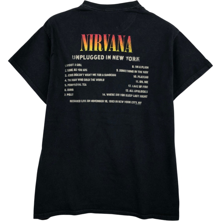 NIRVANA Nirvana Band T-shirt, Band T, Men's M size cotton black type Vintage Second Hand