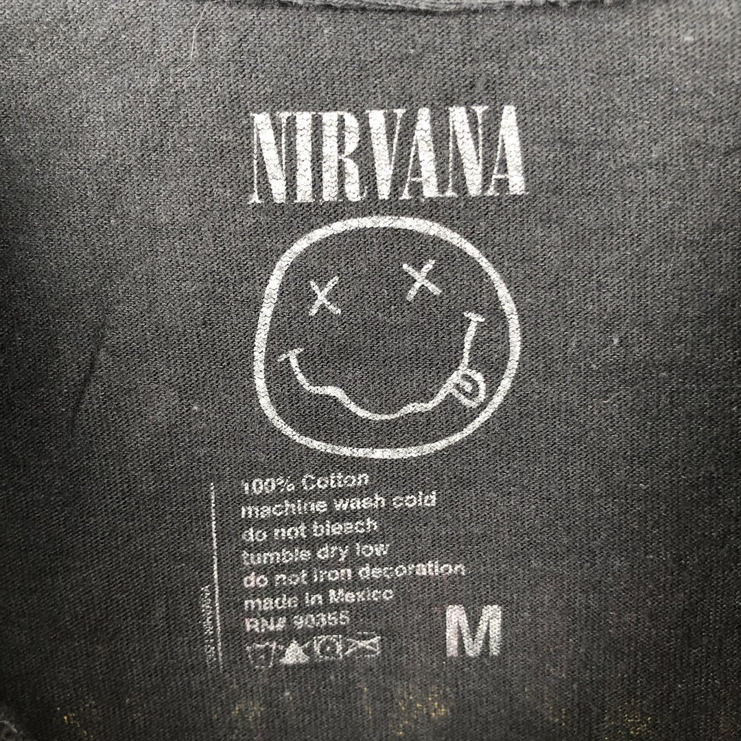 NIRVANA Nirvana Band T-shirt, Band T, Men's M size cotton black type Vintage Second Hand