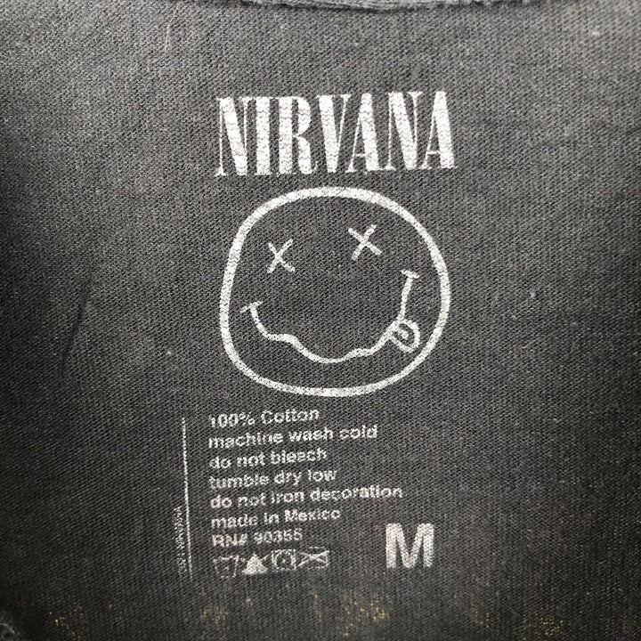 NIRVANA Nirvana Band T-shirt, Band T, Men's M size cotton black type Vintage Second Hand