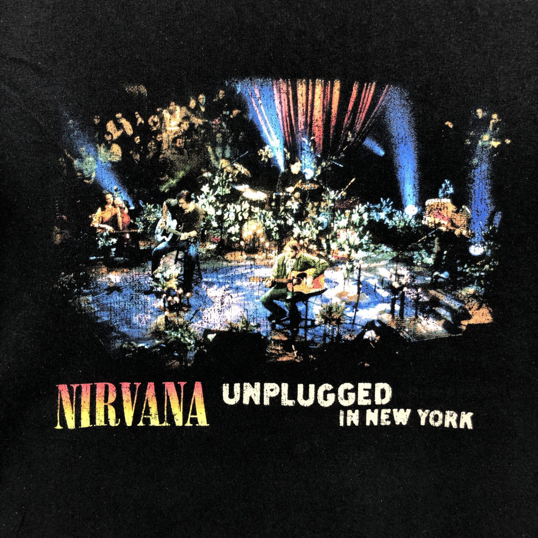 NIRVANA Nirvana Band T-shirt, Band T, Men's M size cotton black type Vintage Second Hand