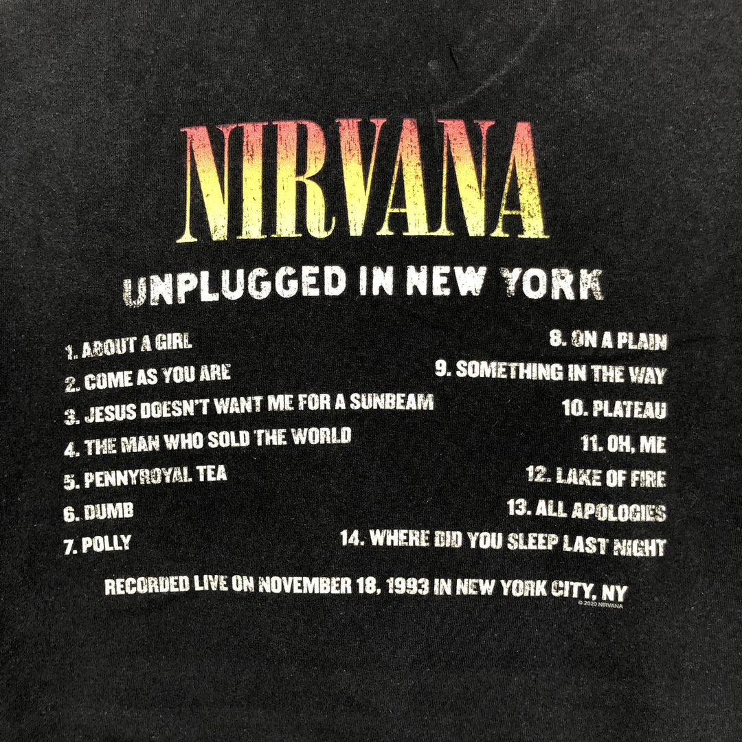 NIRVANA Nirvana Band T-shirt, Band T, Men's M size cotton black type Vintage Second Hand