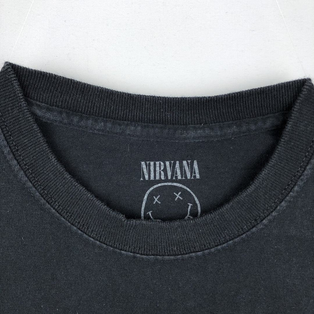 NIRVANA Nirvana Band T-shirt, Band T, Men's M size cotton black type Vintage Second Hand