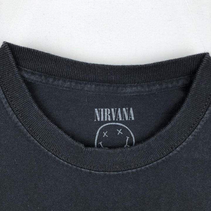 NIRVANA Nirvana Band T-shirt, Band T, Men's M size cotton black type Vintage Second Hand