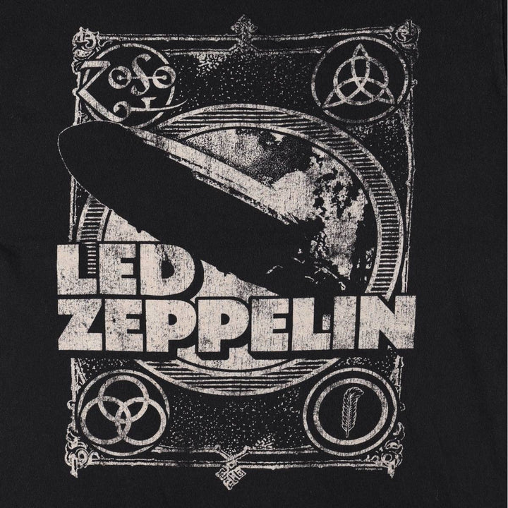 Anvil Led Zeppelin Band T-Shirt (Men's Size L) cotton black type Vintage Second Hand