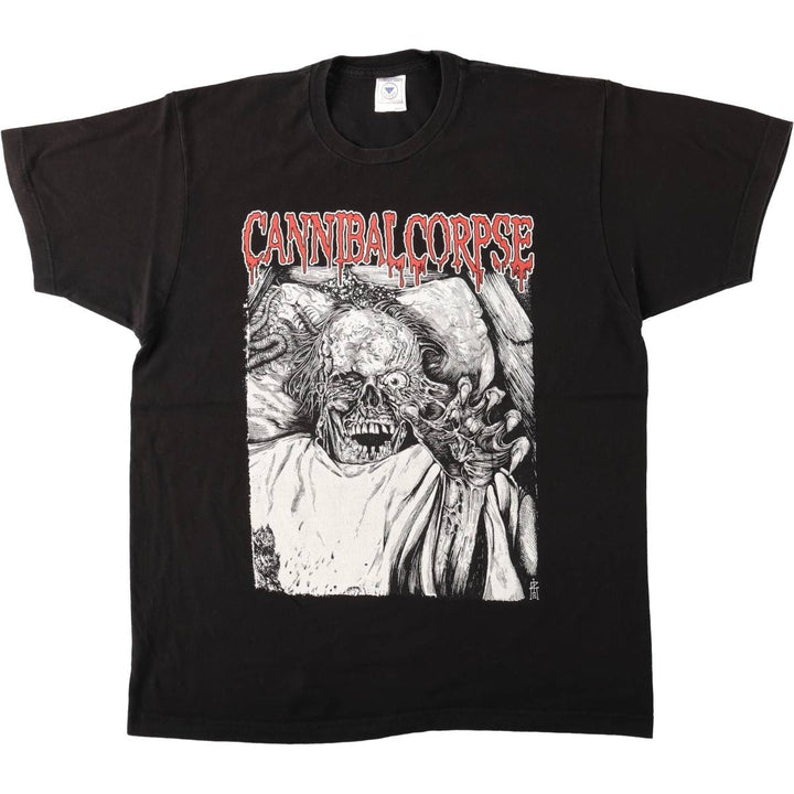 DELTA CANNIBAL CORPSE Band T-shirt, Men's XL equivalent. cotton black type Vintage Second Hand