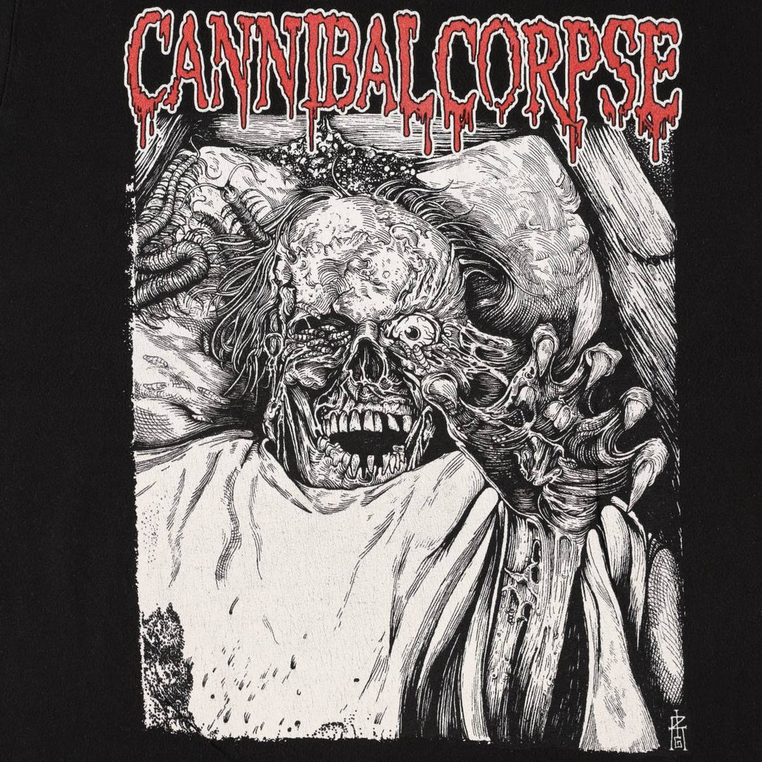 DELTA CANNIBAL CORPSE Band T-shirt, Men's XL equivalent. cotton black type Vintage Second Hand