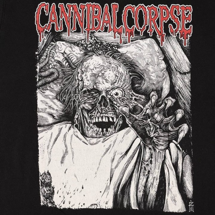 DELTA CANNIBAL CORPSE Band T-shirt, Men's XL equivalent. cotton black type Vintage Second Hand