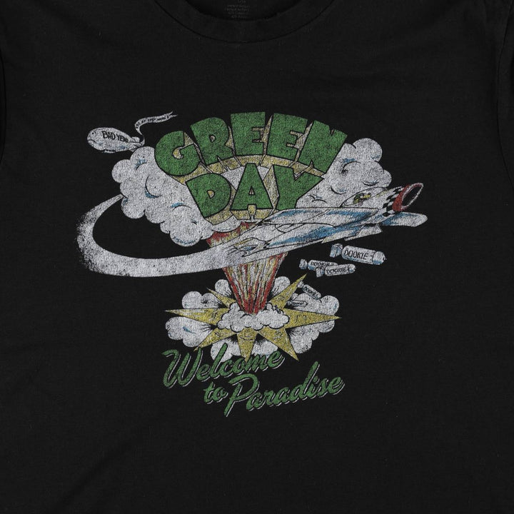 GREEN DAY Green Day Band T-shirt Band T Men's L size cotton black type Vintage Second Hand
