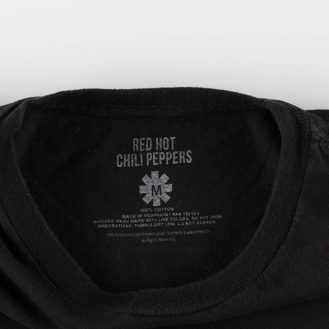 RED HOT CHILI PEPPERS Red Hot Chili Peppers Band T-shirt Band T Men's M size cotton black type Vintage Second Hand