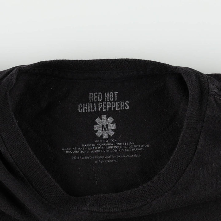RED HOT CHILI PEPPERS Red Hot Chili Peppers Band T-shirt Band T Men's M size cotton black type Vintage Second Hand