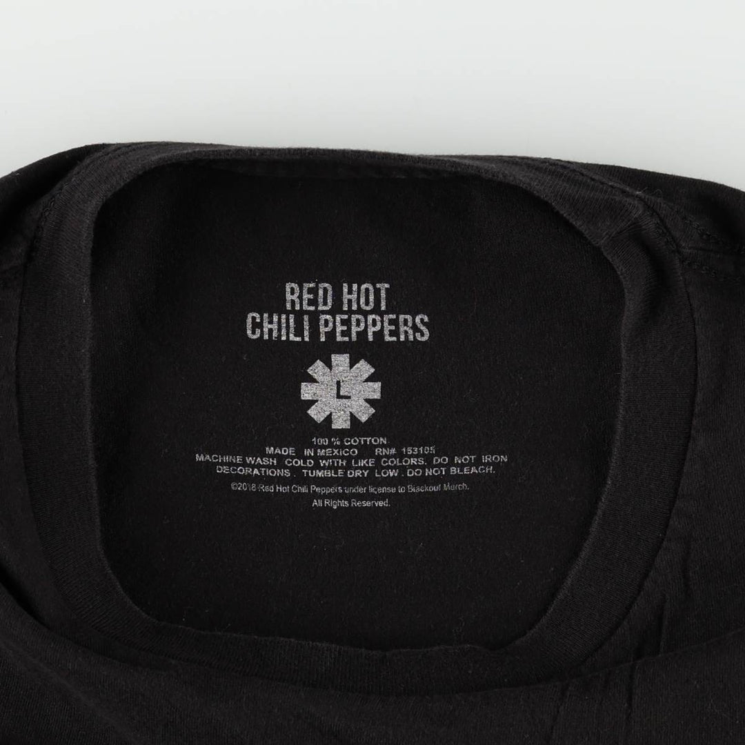 RED HOT CHILI PEPPERS Red Hot Chili Peppers Band T-shirt Band T Men's L size cotton black type Vintage Second Hand