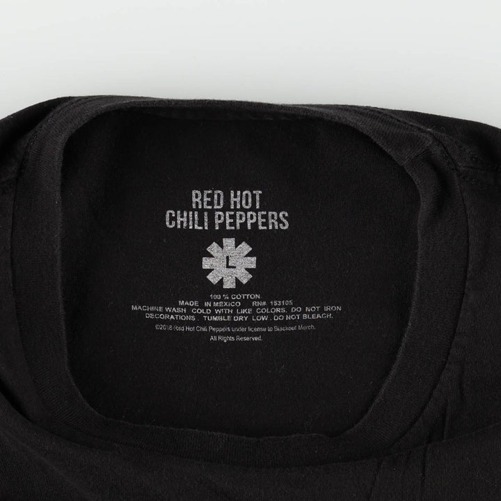 RED HOT CHILI PEPPERS Red Hot Chili Peppers Band T-shirt Band T Men's L size cotton black type Vintage Second Hand