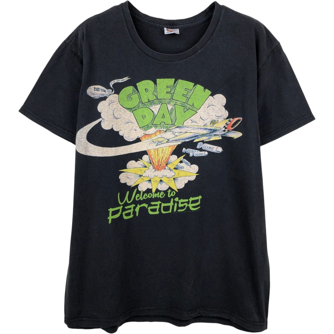 Bay Island GREEN DAY Band T-Shirt (Men's Size M) unclear black type Vintage Second Hand