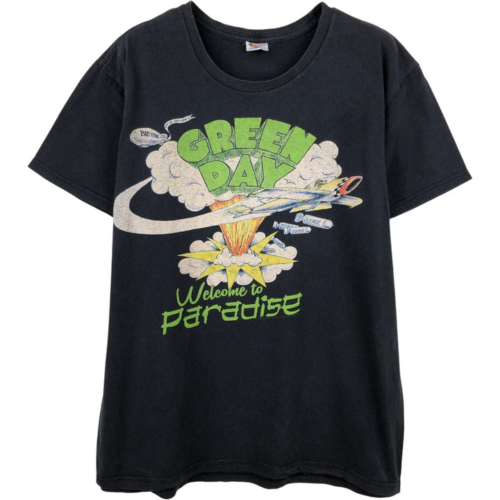 Bay Island GREEN DAY Band T-Shirt (Men's Size M) unclear black type Vintage Second Hand
