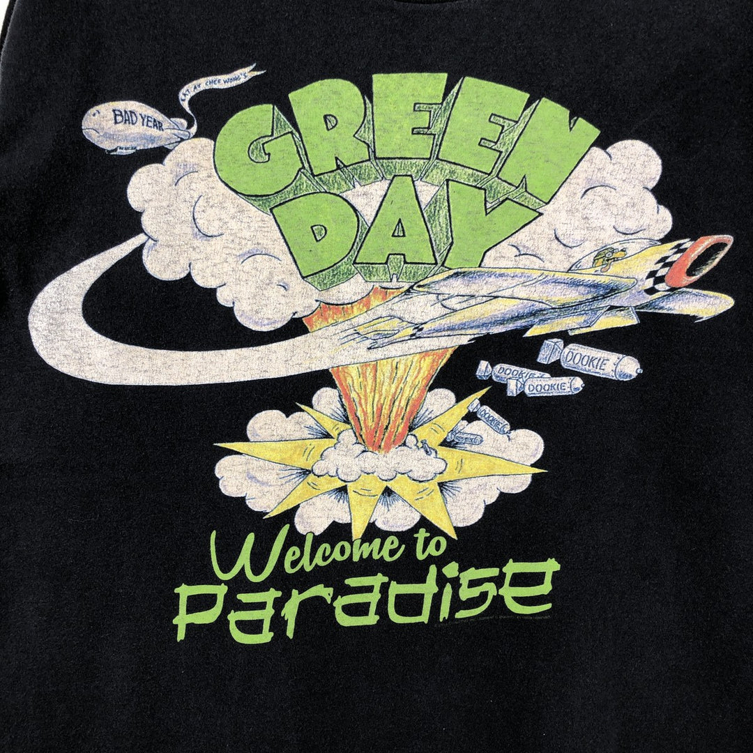 Bay Island GREEN DAY Band T-Shirt (Men's Size M) unclear black type Vintage Second Hand