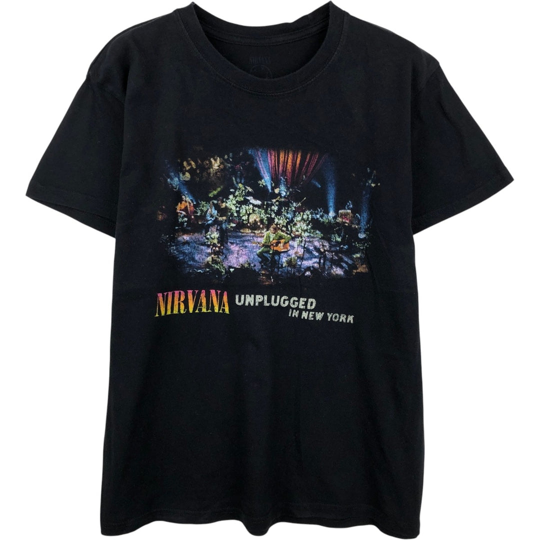 NIRVANA Nirvana Band T-shirt, Band T, Men's M size unclear black type Vintage Second Hand