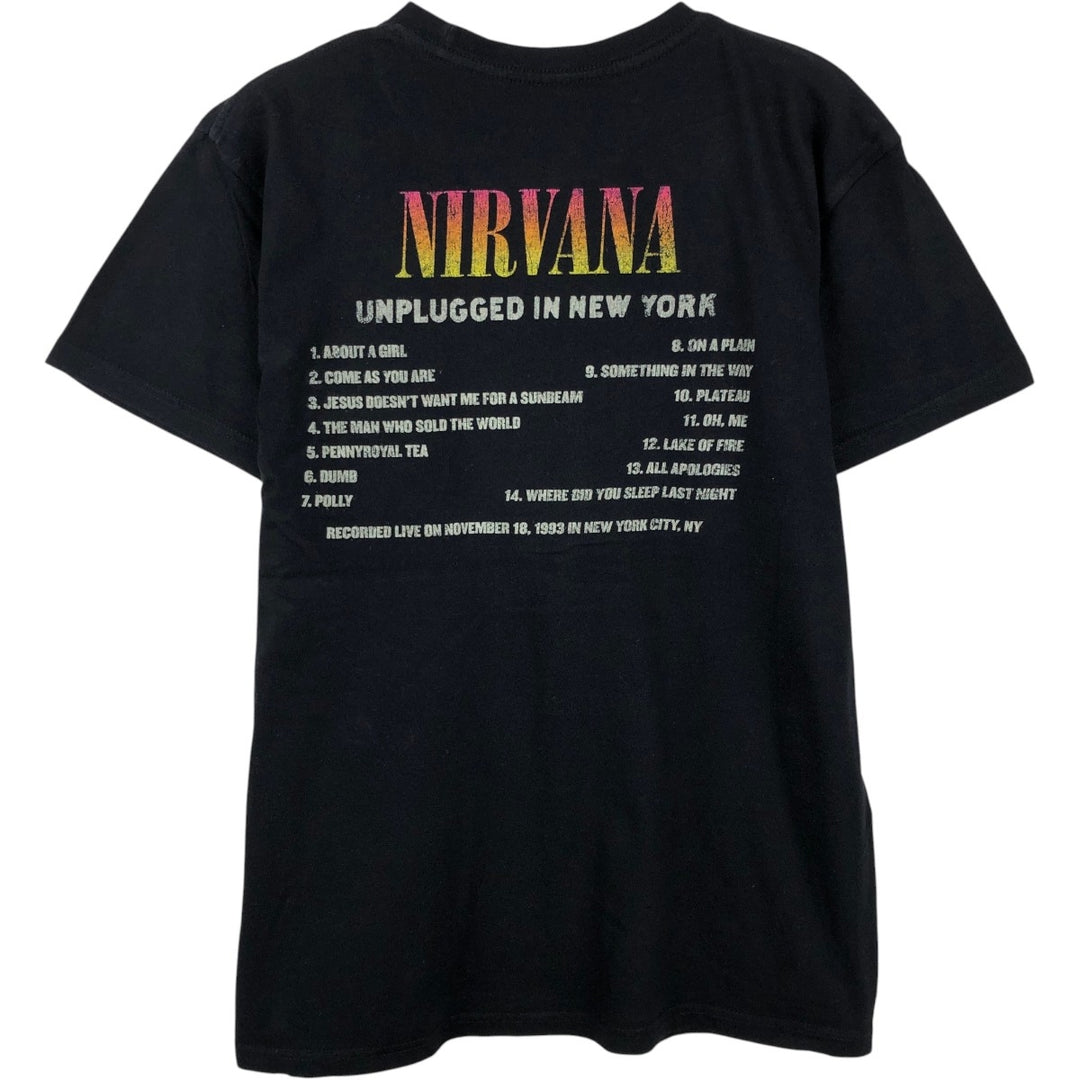 NIRVANA Nirvana Band T-shirt, Band T, Men's M size unclear black type Vintage Second Hand