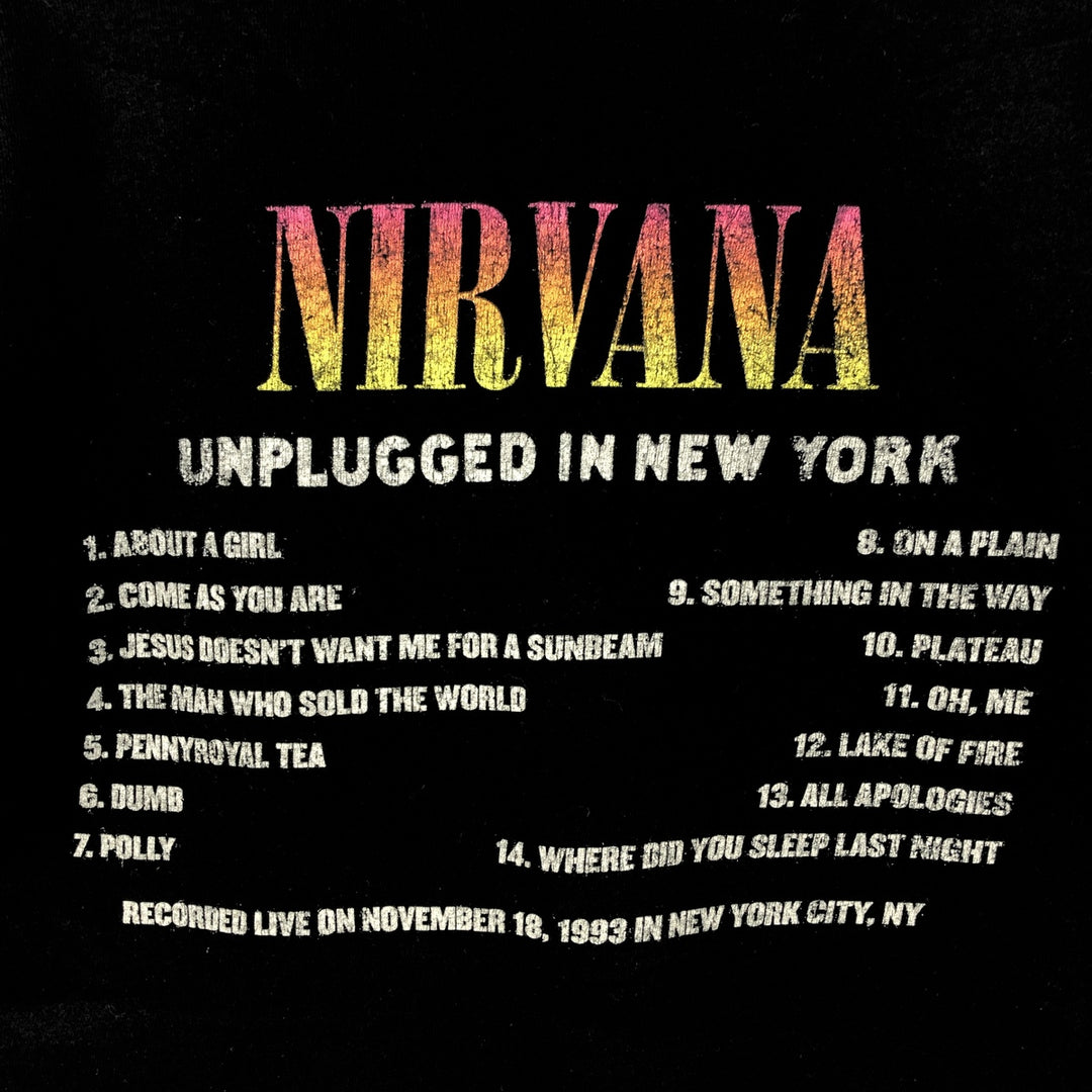 NIRVANA Nirvana Band T-shirt, Band T, Men's M size unclear black type Vintage Second Hand