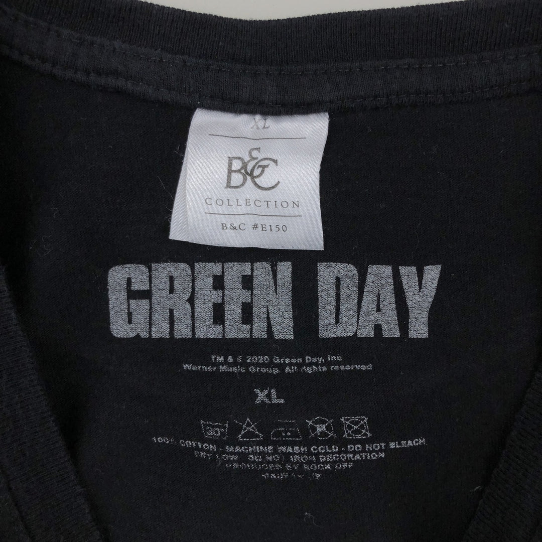 B AND C COLLECTION GREEN DAY Band T-shirt (Men's XL equivalent) cotton black type Vintage Second Hand