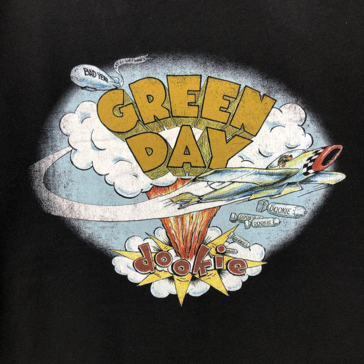 TULTEX GREEN DAY Green Day Band T-shirt Band Tee Men's M size cotton black type Vintage Second Hand