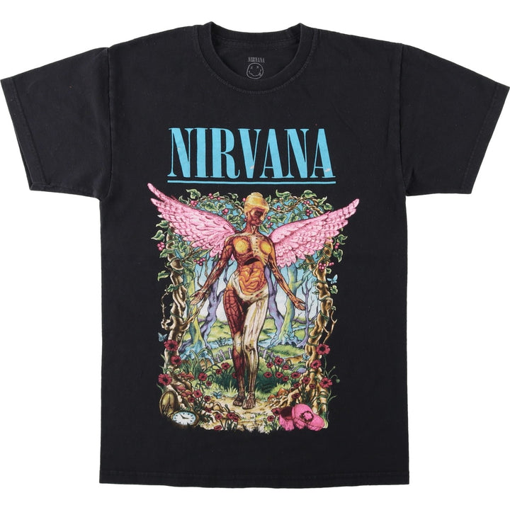 NIRVANA Nirvana Band T-shirt, Band T, Men's S size cotton black type Vintage Second Hand