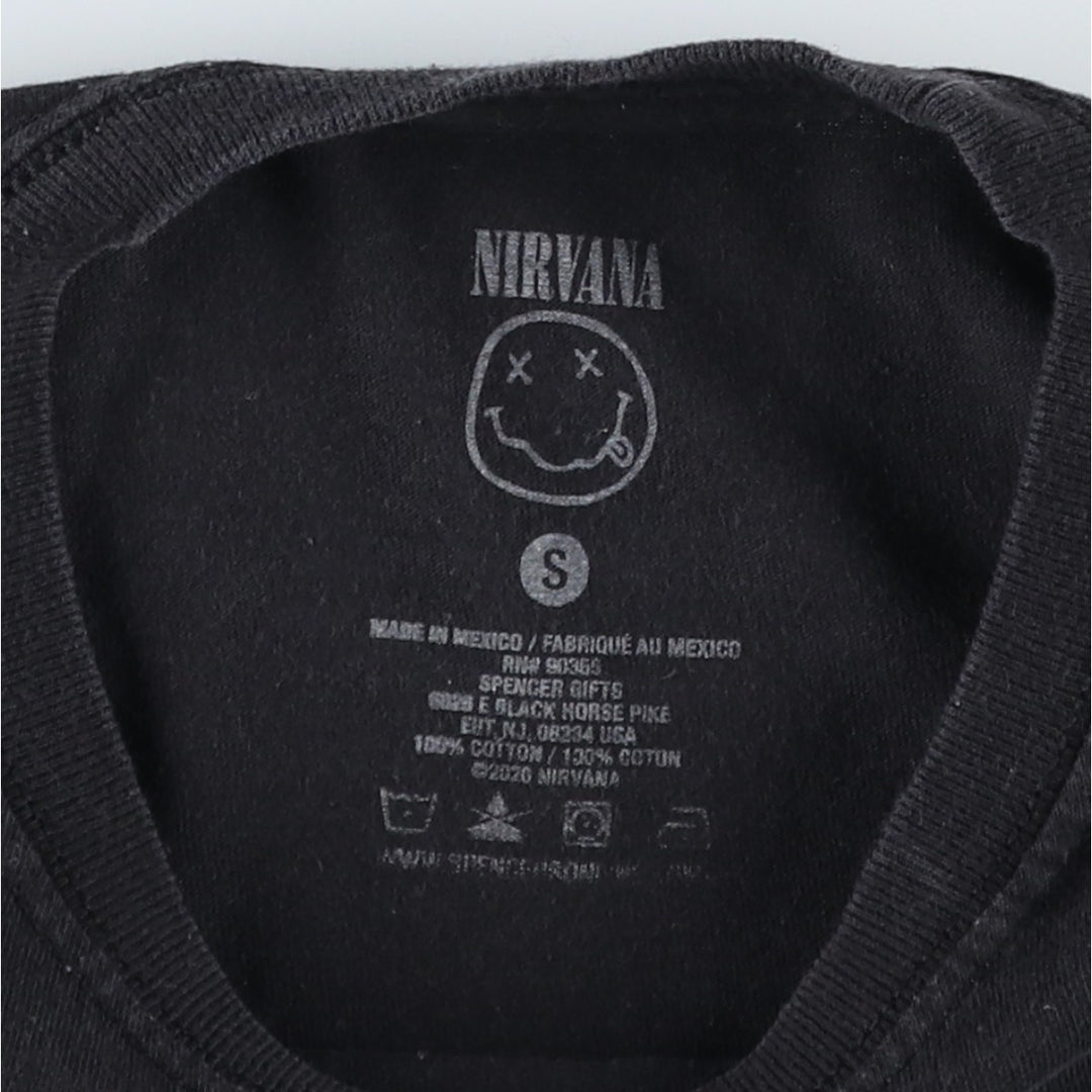 NIRVANA Nirvana Band T-shirt, Band T, Men's S size cotton black type Vintage Second Hand