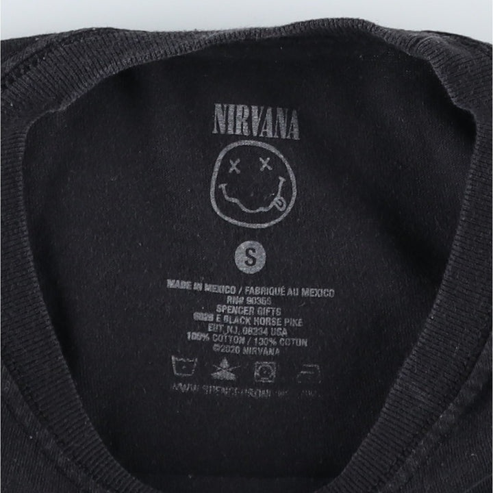 NIRVANA Nirvana Band T-shirt, Band T, Men's S size cotton black type Vintage Second Hand