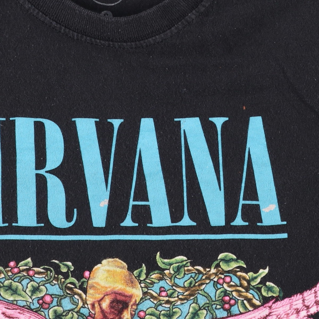 NIRVANA Nirvana Band T-shirt, Band T, Men's S size cotton black type Vintage Second Hand