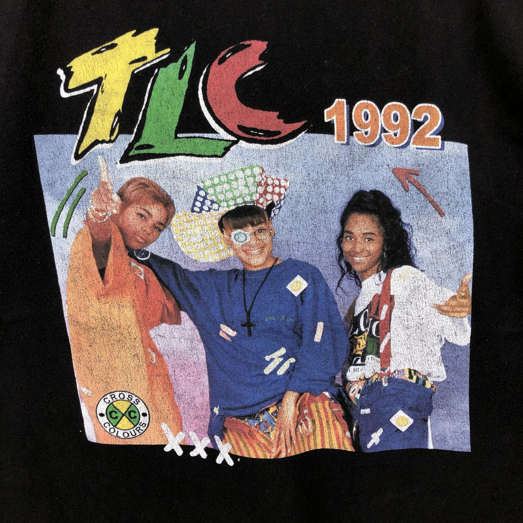 Cross Colours TLC Wrap T-Shirt (Men's Size L) cotton black type Vintage Second Hand