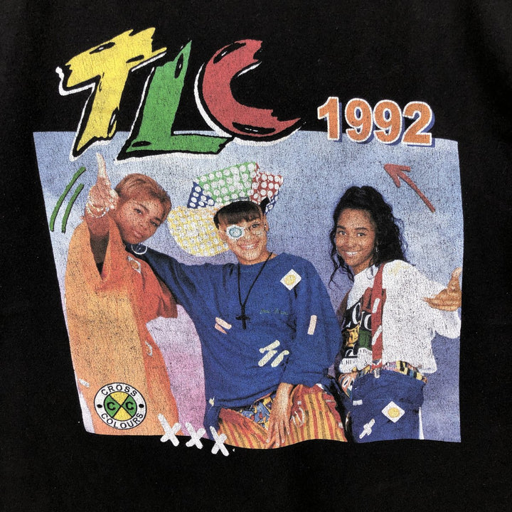 Cross Colours TLC Wrap T-Shirt (Men's Size L) cotton black type Vintage Second Hand