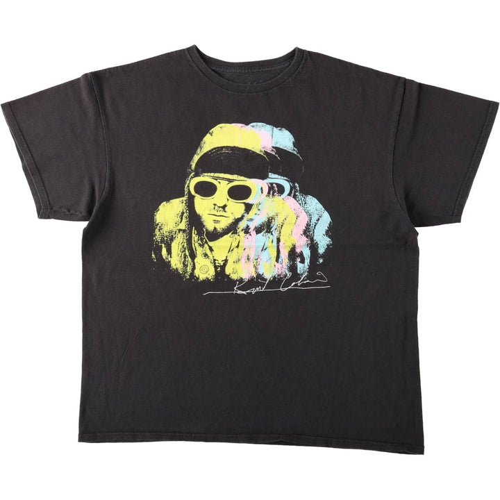 KURT COBAIN Kurt Cobain band T-shirt, band T, men's M size cotton black type Vintage Second Hand