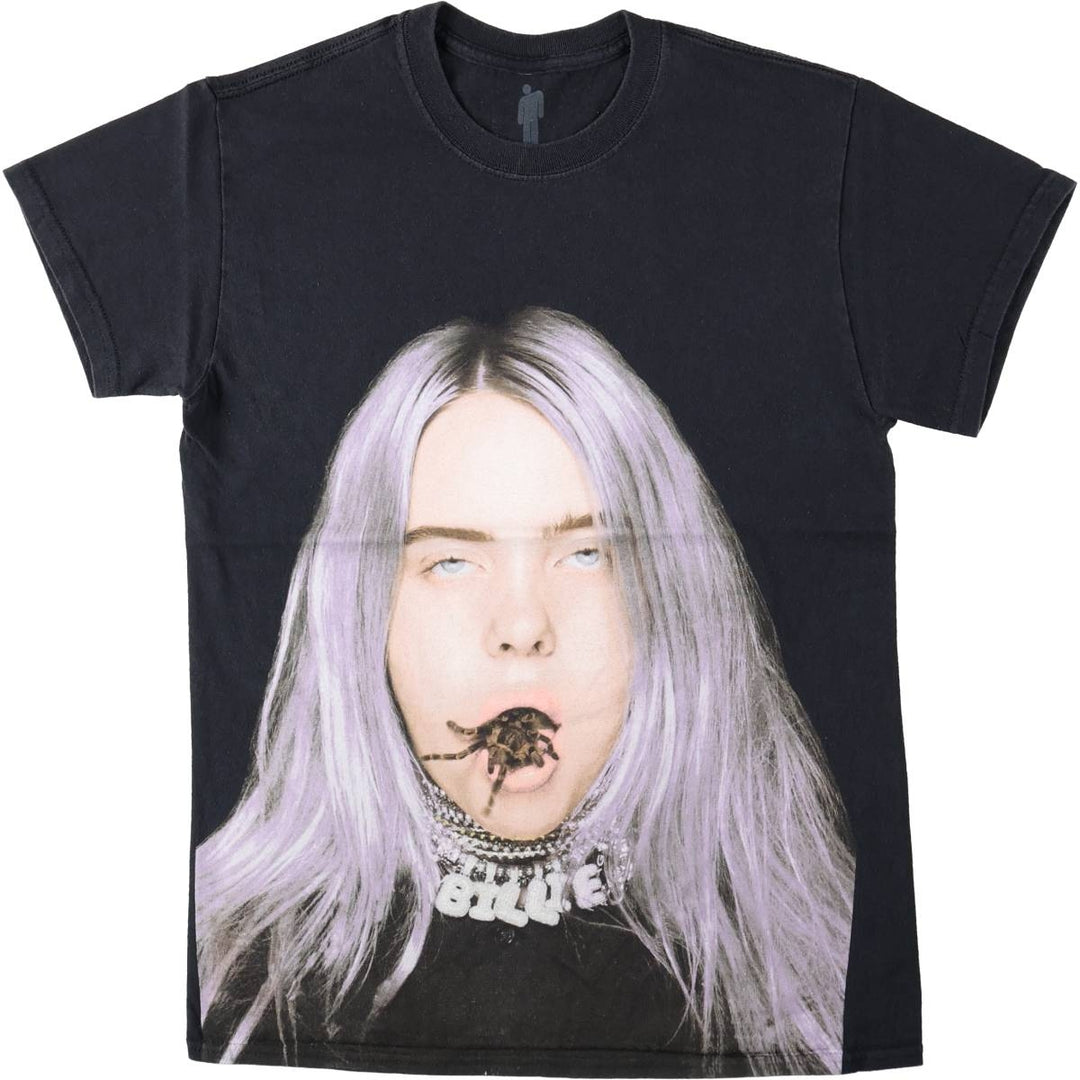 BILLIE EILISH Billie Eilish Band T-shirt Band T Men's S size cotton black type Vintage Second Hand